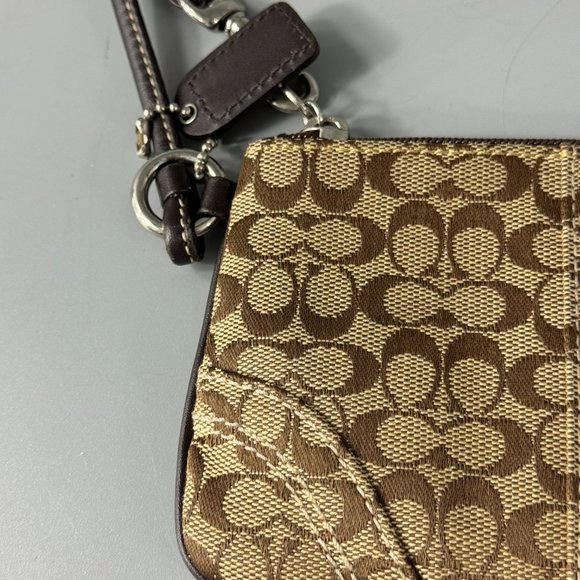 Coach Brown Canvas CC Monogram Wristlet - Picture 6 of 9